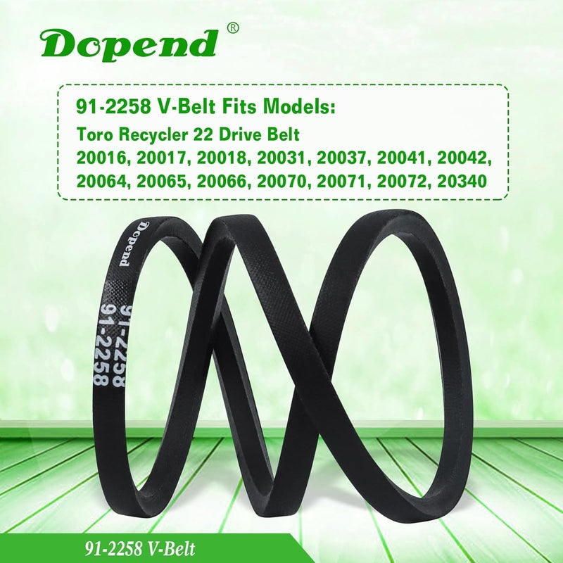 Dopend 91-2258 V-Belt 3/8’’ x 35’’ for Toro Recycler 22 Drive Belt 20016, 20017, 20018, 20340 Lawn Mowers, Replaces Toro 91-2258 Drive Belt 265-273 - Image 5